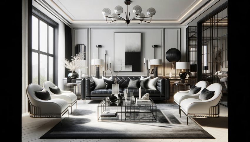 Mobilier din Piele Negru și Alb: Artă și Eleganță în Design
