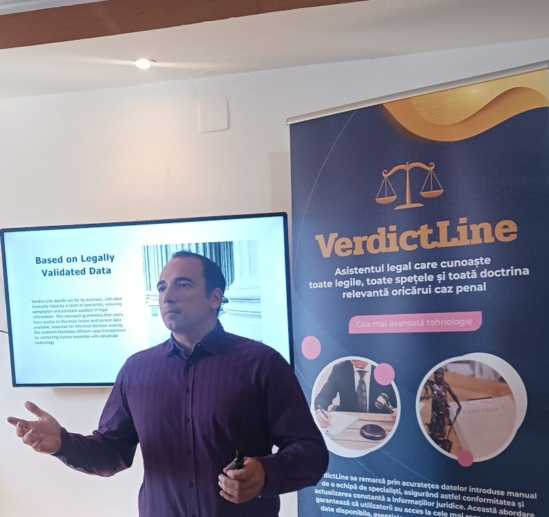 Adrian Nicolau, CEO al platformei juridice VerdictLine.com, prezintă soluții inovatoare pentru documentarea infracțiunilor precum Omisiunea sesizării, Nedenunţarea, și Facilitarea şederii ilegale în România cu ajutorul inteligenței artificiale. VerdictLine.com oferă avocaților și practicienilor acces rapid la referințe legislative și jurisprudențiale, facilitând analiza detaliată a spețelor penale din România.